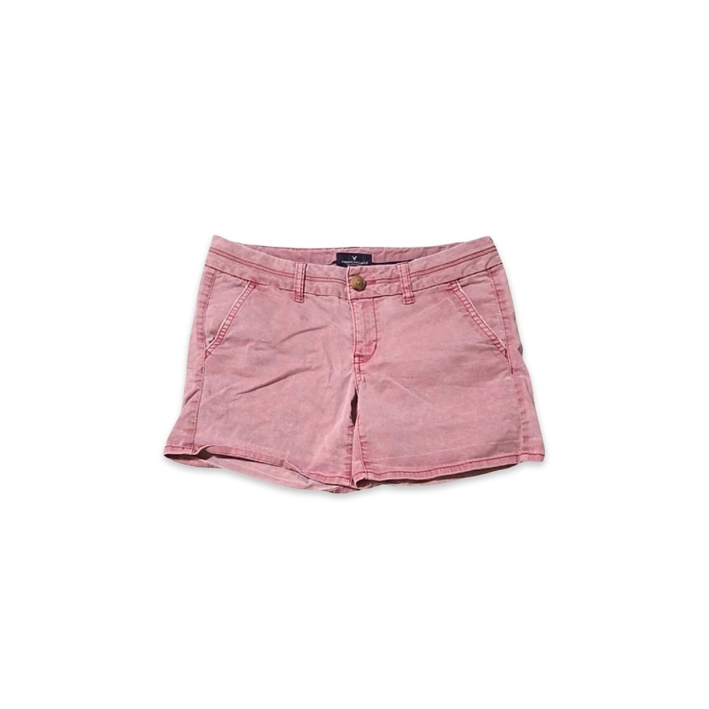 American Eagle Faded Wash Pink 5 Inch Stretch Midi Shorts Size 4